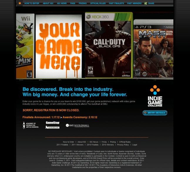 GameStop - Indie Game Challenge screenshot